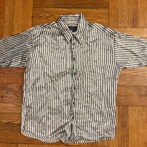 Vintage Silk Striped Shirt w/ chunky buttons